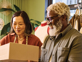 small business team works on online orders