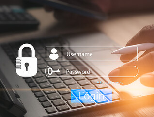 Person logging into computer