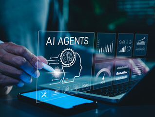 Person interacts with AI agent technology