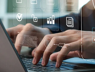 Person logging into computer