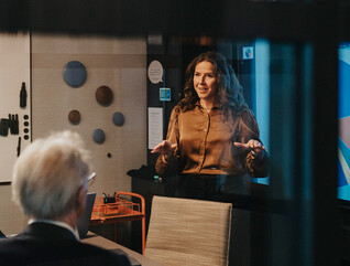 Person presenting data