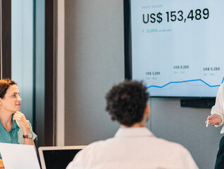Business presentation in a meeting room 