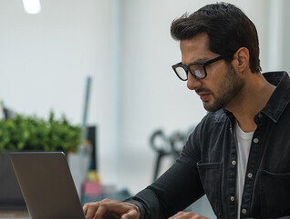 A businessman on his laptop