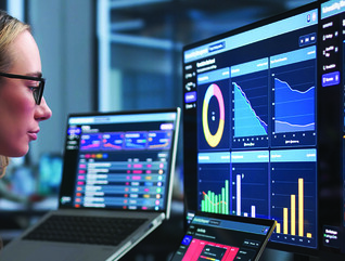 Woman Monitoring Cybersecurity Threats