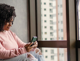 Woman handling her finances from home