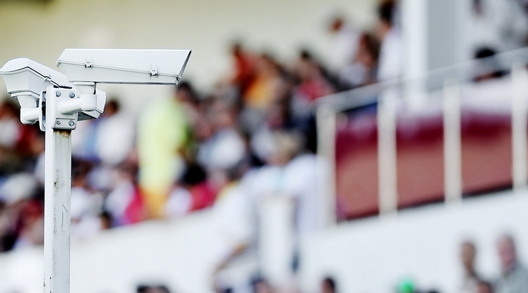 Surveillance camera at a stadium 
