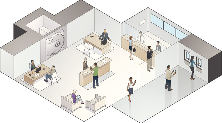 Bank interior