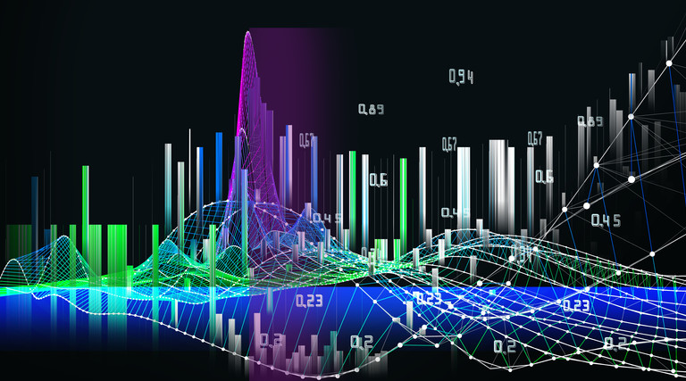 Abstract digital background with graph data