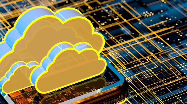 Abstract cloud computing technology concept
