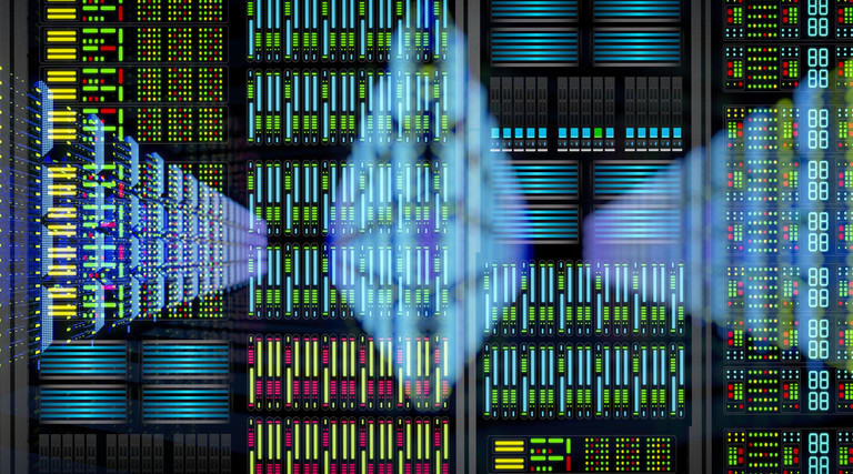 Abstract of server room in data center