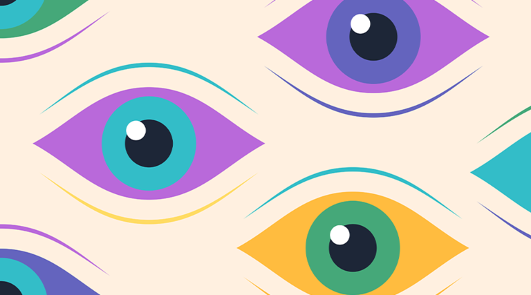 Abstract image of illustrated eyes 