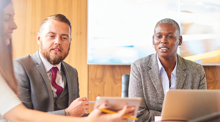 People in an office meeting