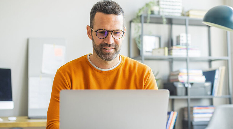 Person working on laptop