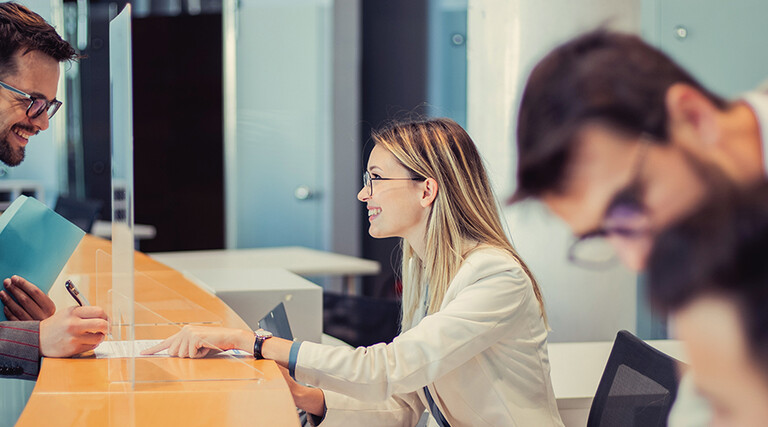 Two people meeting