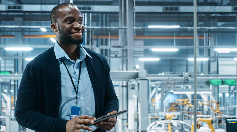 Man in Manufacturing plant