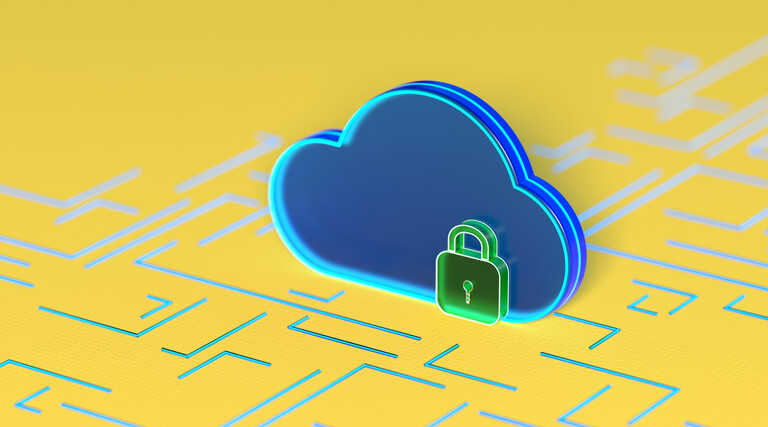 Illustration of cloud and lock