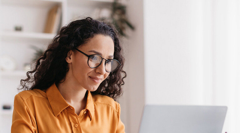 Person using computer in small business