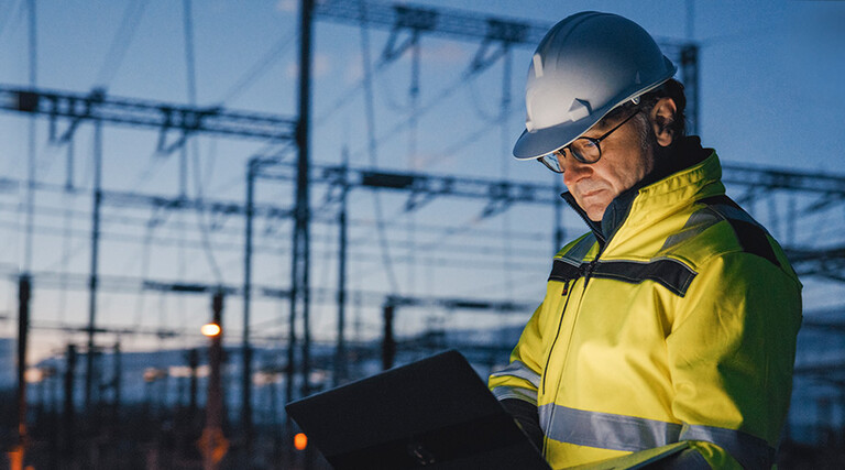 Workman at power facility