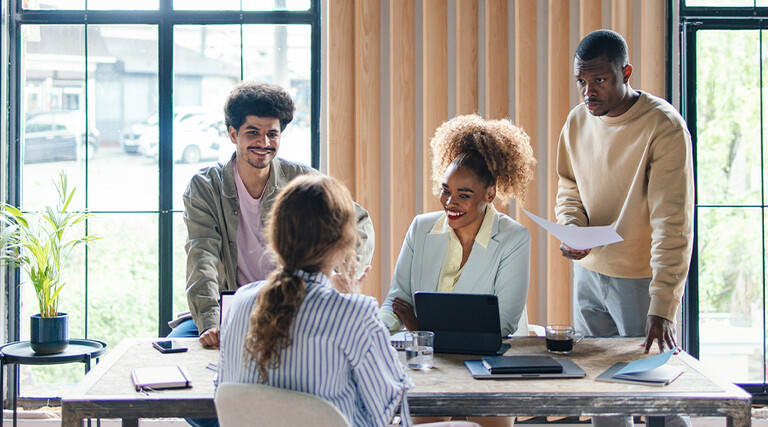 Small business team meeting