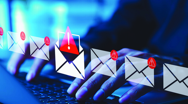 Person opening dangerous email