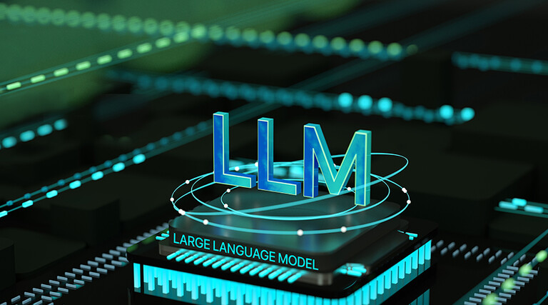 LLM dark background with lights