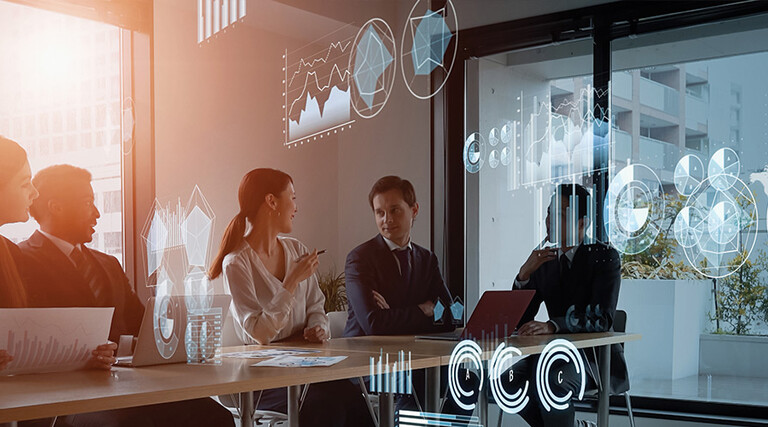 Financial business people using AI 