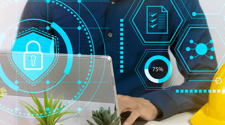 Person using secure computer
