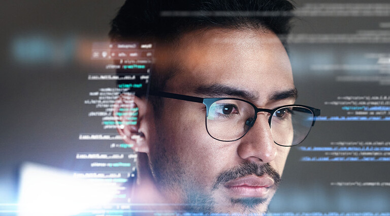 Person working on code