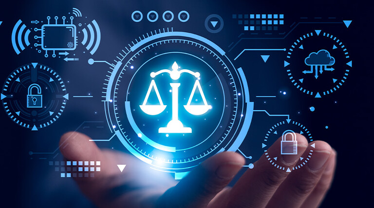 Conceptual digital scales of justice