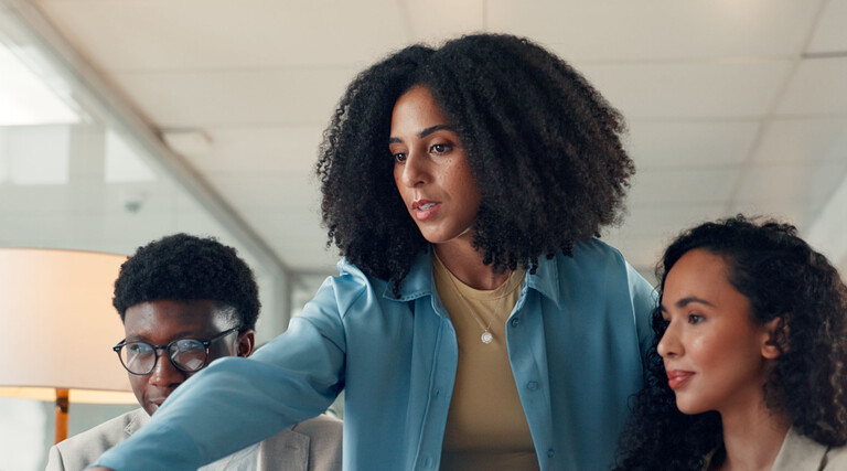 Employees collaborating