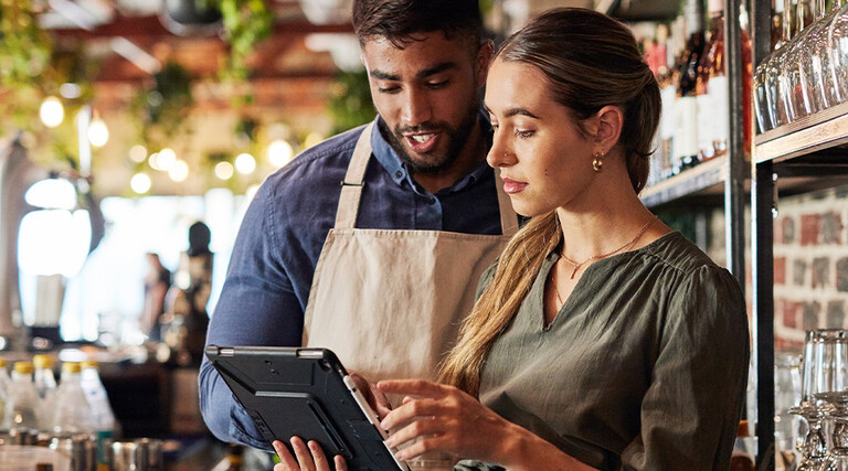 Coworkers in a small business