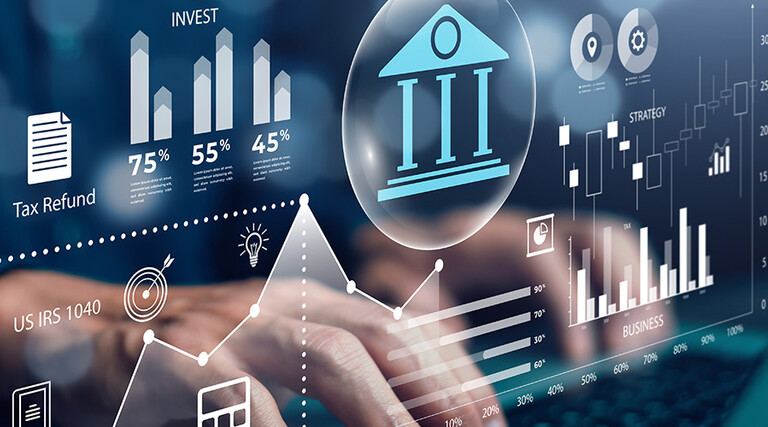 Person using financial website