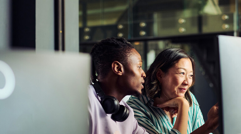 Coworkers collaborating