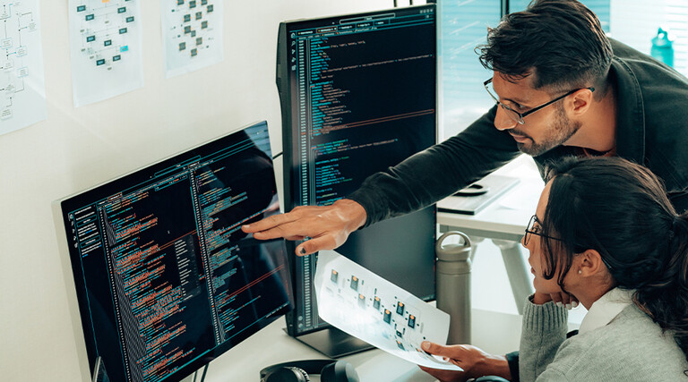 Coworkers collaborating