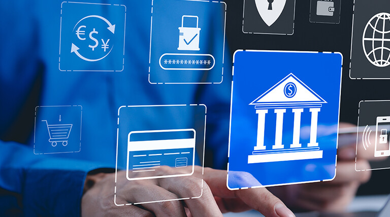 Person accessing financial website