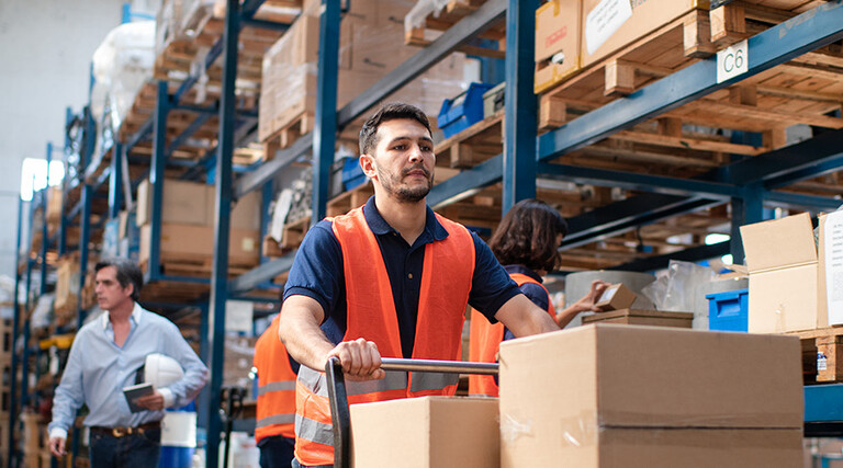 Person shipping boxes