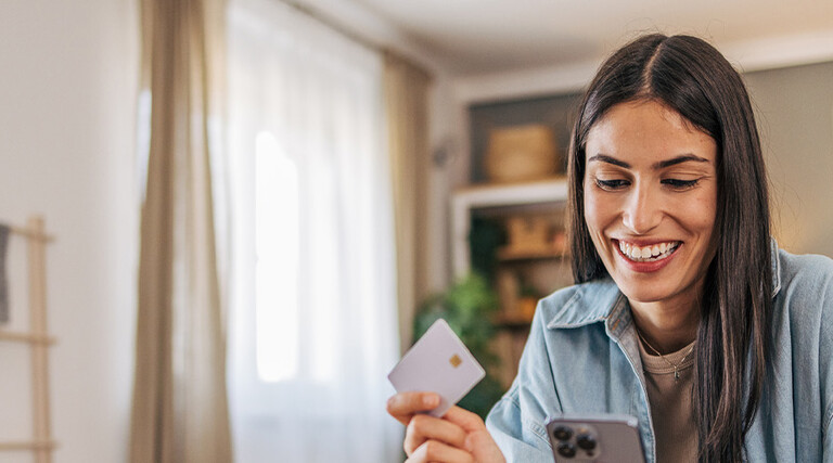 Person using credit card