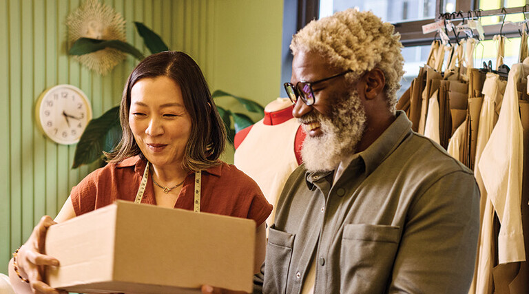 small business team works on online orders