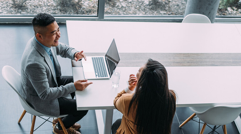 Co-workers collaborating