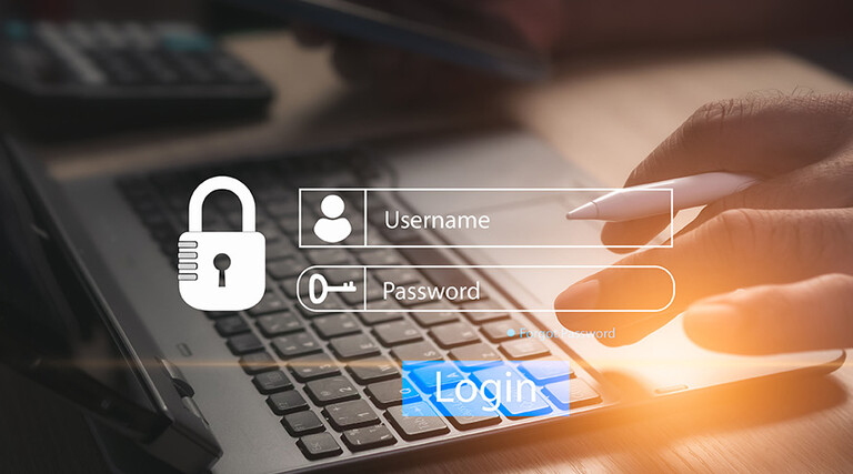 Person logging into computer