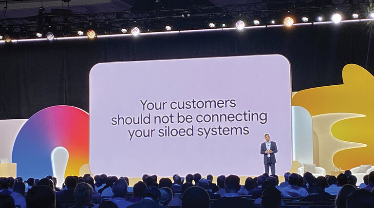 Google Cloud leader at a conference