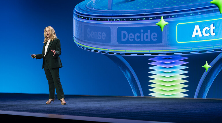 Kellie Romack of ServiceNow speaking onstage at Knowledge 2026