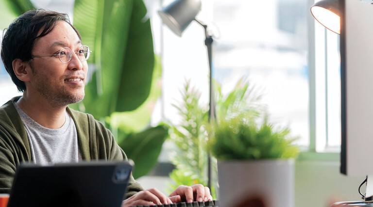 Man working in a home office 