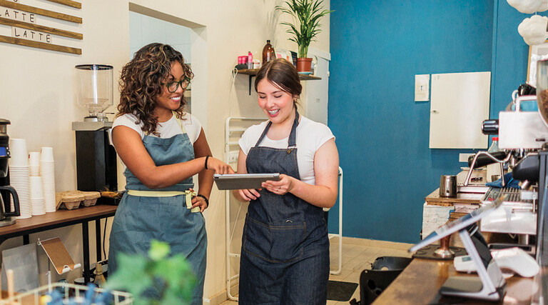 Two Employees in a Coffee Shop