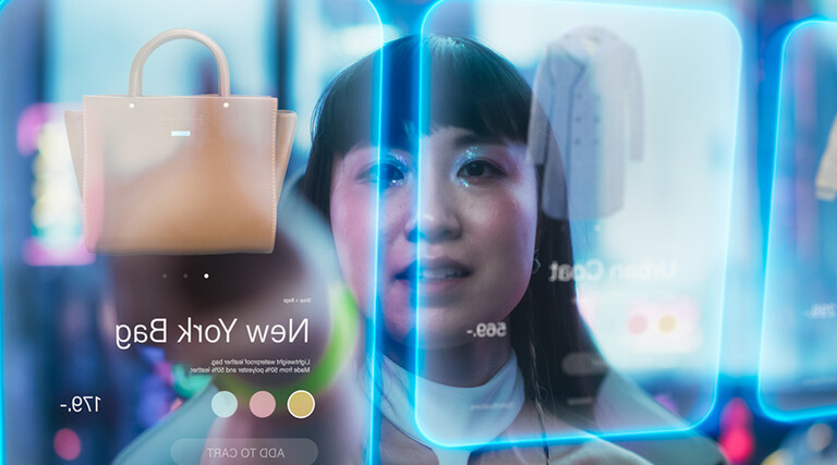 Person using AI shopping