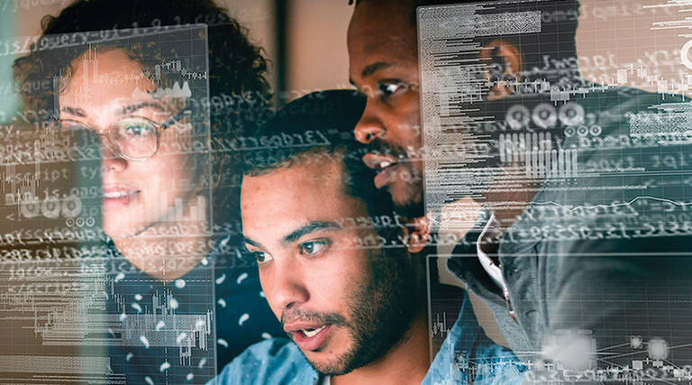 cybersecurity team looking at reports