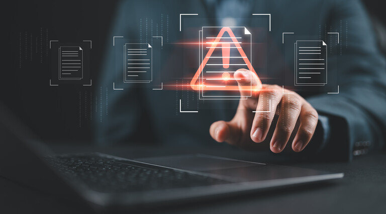 Man evaluating security risk