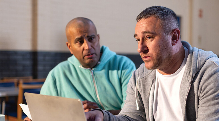 Two workers at a nonprofit organization