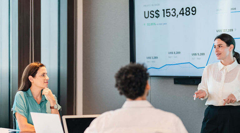 Business presentation in a meeting room 