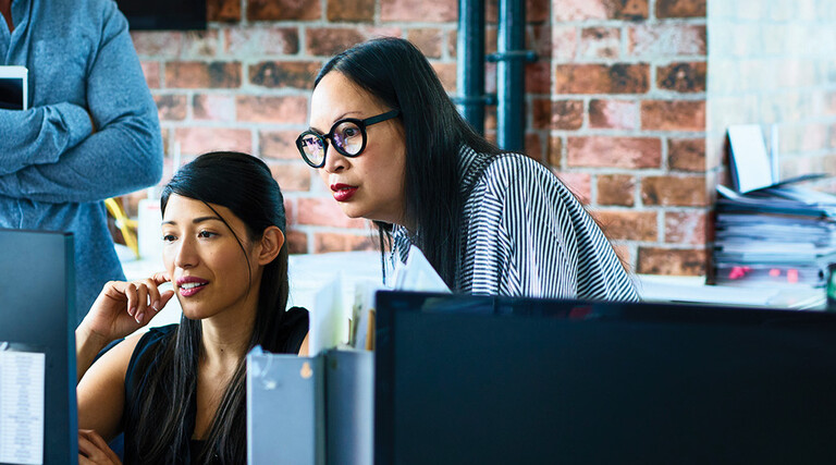 People working in modern office